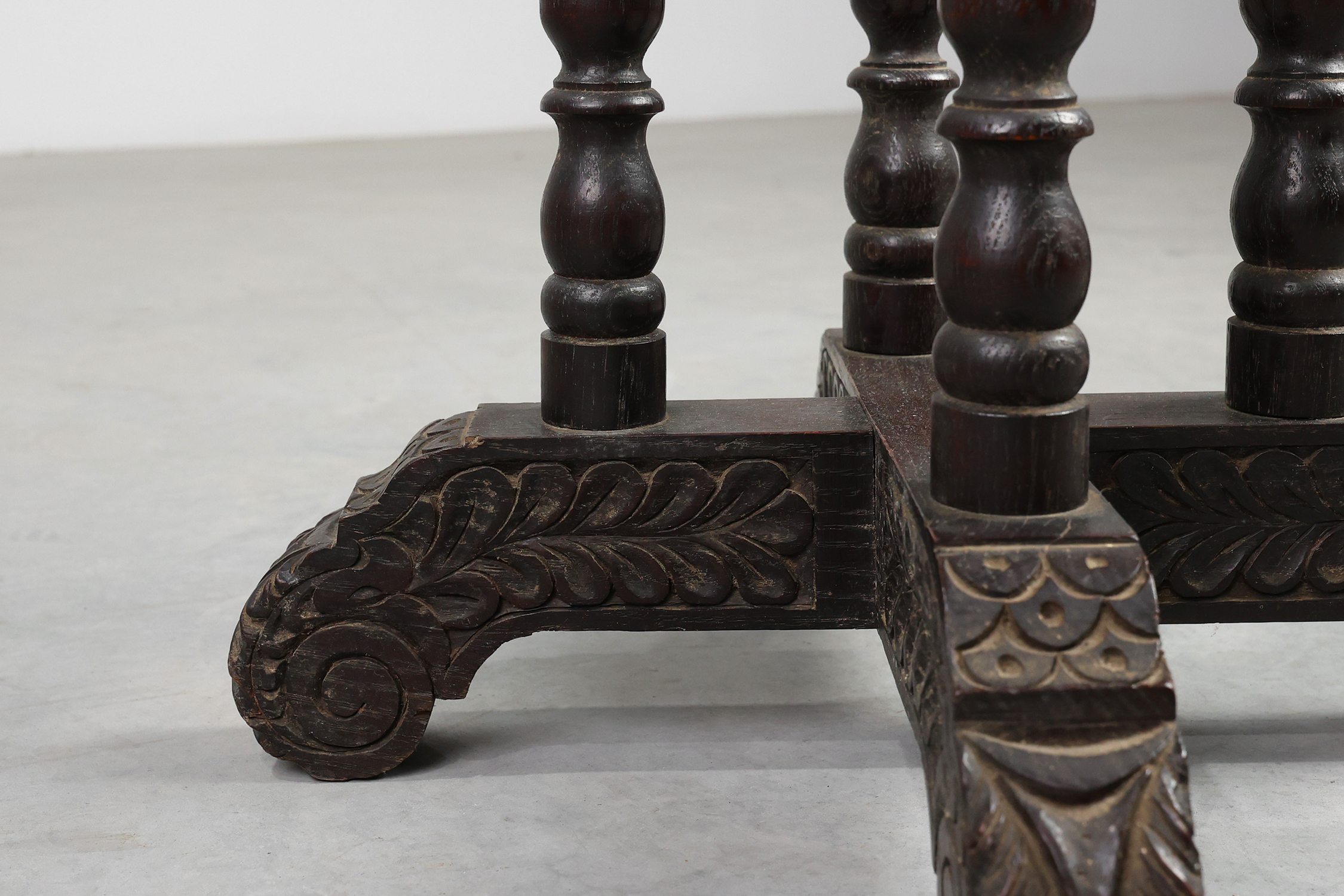 French octagonal Rustic Baroque Oak Side Table, circa 1850thumbnail